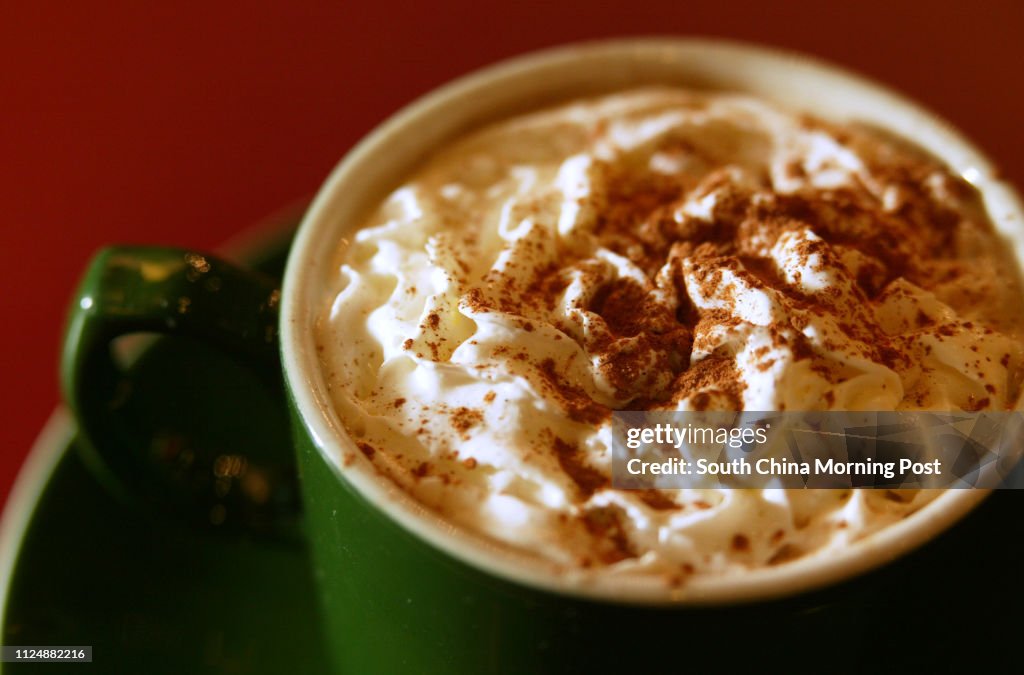 A special Christmas coffee drink " Gingerbread Mocha " by Pacific Coffee, at Pacific Coffee in Dorset House, Taikoo Place. 30 November 2004