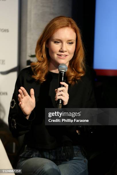 Madisen Beaty speaks onstage during Stella Artois & Deadline Sundance Series at Stella's Film Lounge: A Live Q&A with the director and cast of "To...