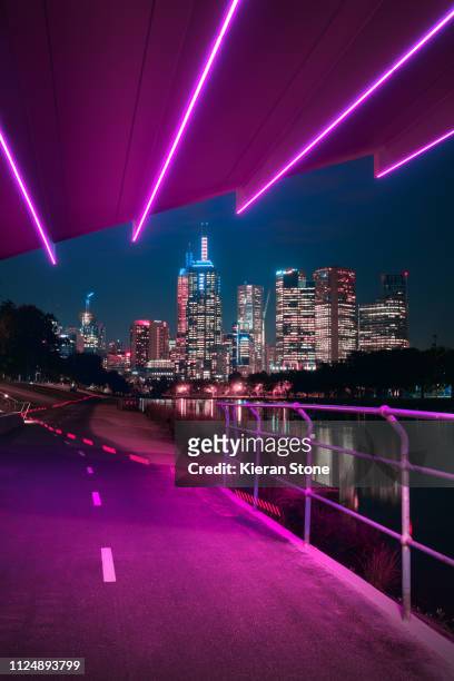 city nightlife - melbourne australia stock pictures, royalty-free photos & images
