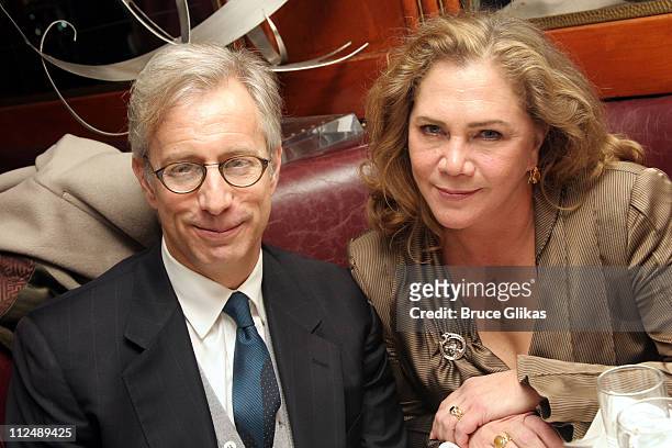Jay Weiss and Kathleen Turner during Opening Night of Edward Albee's revival of "Who's Afraid of Virginia Woolf?" on Broadway at The Longacre Theater...