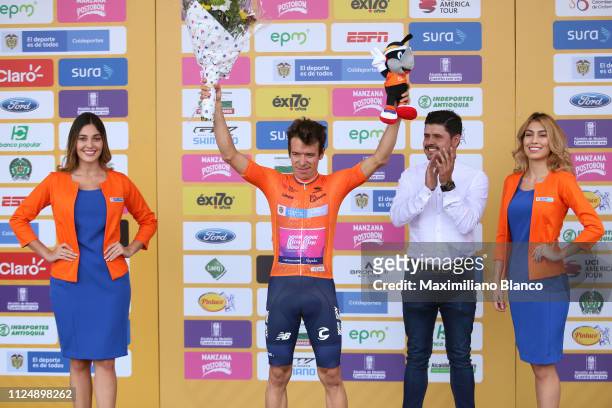 Podium / Rigoberto Urán of Colombia and EF Education First Pro Cycling Team Orange Leader Jersey / Celebration / during the 2nd Tour of Colombia...