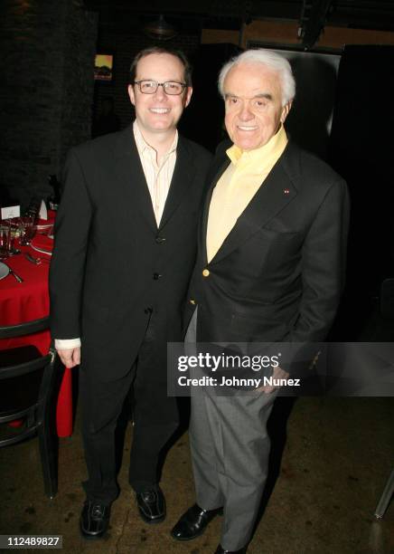 Tom Calderone and Jack Valenti during Vh1 Global Fund Dinner at Stout NYC in New York City, New York, United States.