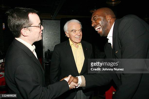 Tom Calderone, Jack Valenti and John Salley during Vh1 Global Fund Dinner at Stout NYC in New York City, New York, United States.