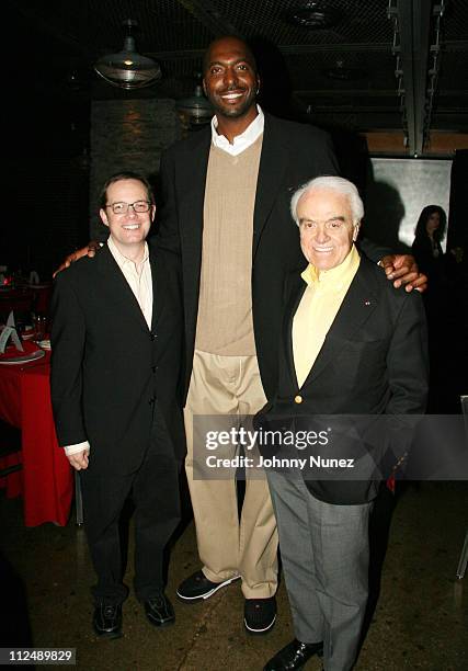Tom Calderone, John Salley and Jack Valenti during Vh1 Global Fund Dinner at Stout NYC in New York City, New York, United States.