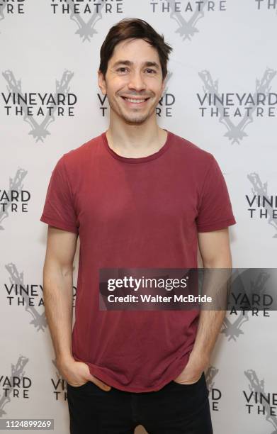 Justin Long attends the photo call for the Vineyard Theatre production of "Do You Feel Anger?" at the Vineyard Theater Rehearsal studio Theatre on...