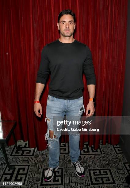 Adult film actor Ryan Driller poses in the press room at the 2019 AVN Adult Entertainment Expo at the Hard Rock Hotel & Casino on January 25, 2019 in...