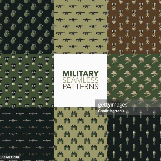 stockillustraties, clipart, cartoons en iconen met militaire naadloze patronen - marine camouflage