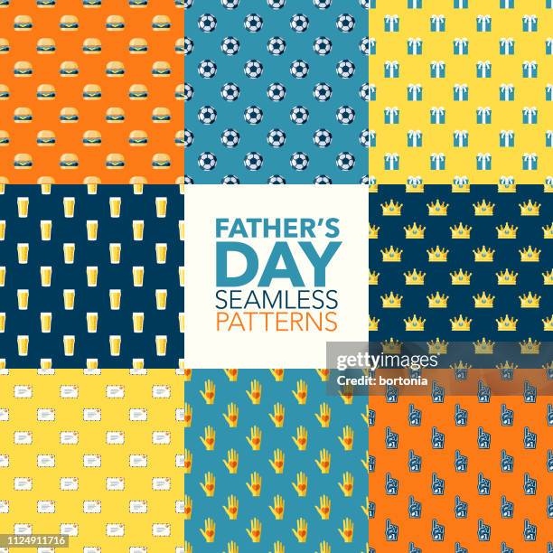 father's day seamless patterns - soccer ball background stock illustrations