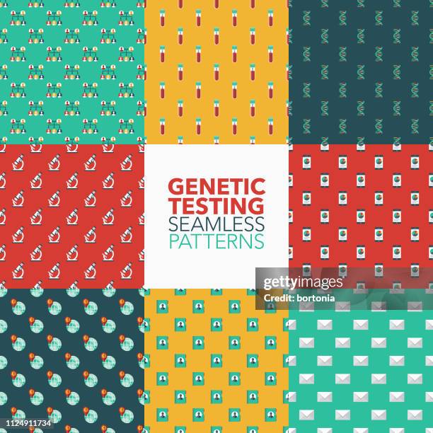 genetic testing patterns - dna test stock illustrations