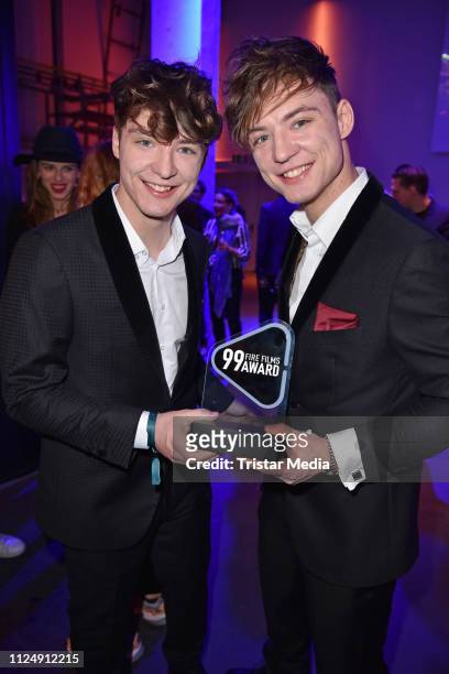 Roman Lochmann and Heiko Lochmann of the duo Die Lochis attend the 99Fire-Films Award after show party during the 69th Berlinale International Film...