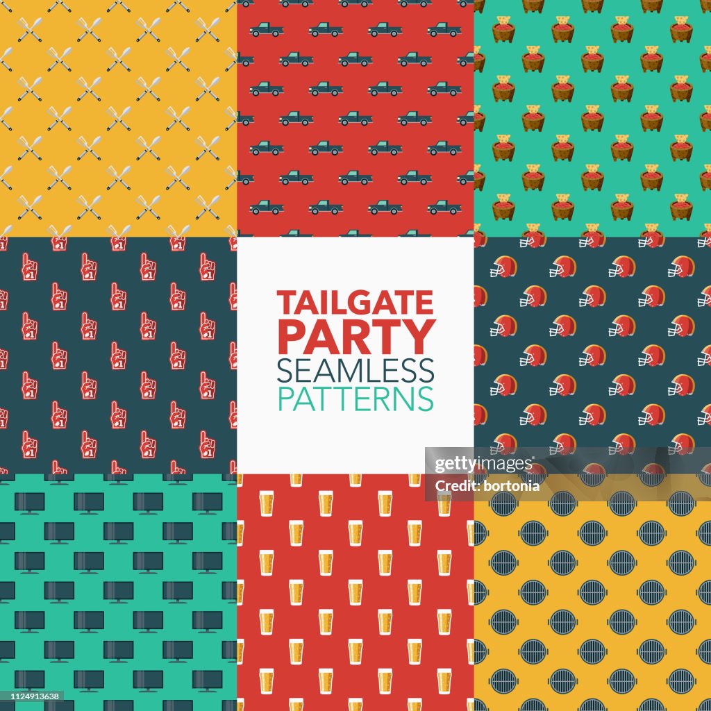 Tailgate Party Seamless Patterns