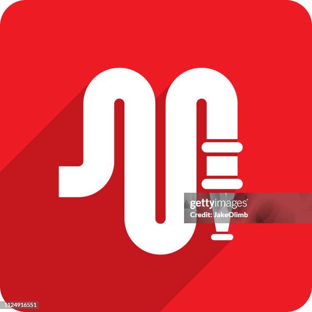 feuer-schlauch-symbol-silhouette - feuerwehrschlauch stock-grafiken, -clipart, -cartoons und -symbole