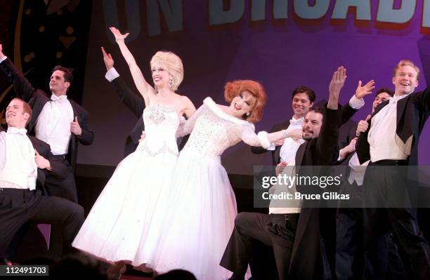 Charles Busch and Julie Halston with dancers during The Actors Fund 20th Anniversary Performance of "Vampire Lesbians of Sodom" with Julie Halston...