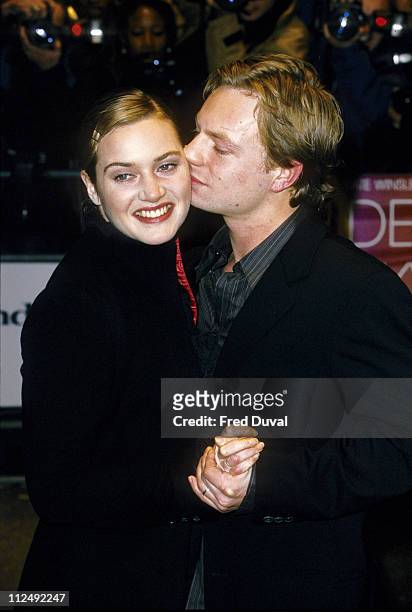 Kate Winslet and Jim Threapleton during 'Hideous Kinky' UK Premiere at Leicester Square in London, Great Britain.