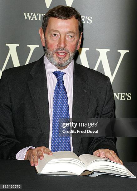 David Blunkett during David Blunkett Signs Copies of "The Blunkett Tapes" at Waterstone's Trafalgar Square in London, Great Britain.