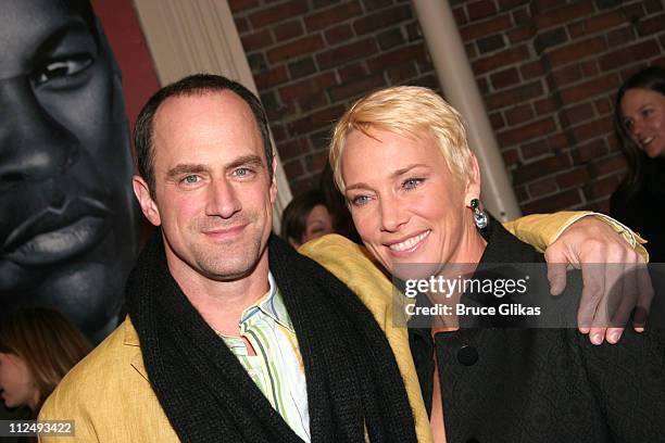 Chris and Sherman Meloni during "Julius Caesar" on Broadway - Arrivals - April 3, 2005 at The Belasco Theater in New York City, New York, United...