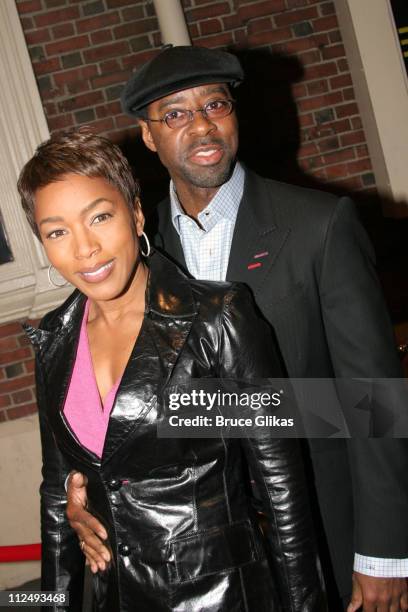 Angela Bassett and Courtney B Vance during "Julius Caesar" on Broadway - Arrivals - April 3, 2005 at The Belasco Theater in New York City, New York,...