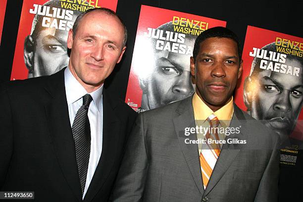 Colm Feore and Denzel Washington during Opening Night Party for "Julius Caesar" on Broadway at Gotham Hall in New York City, New York, United States.