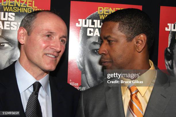 Colm Feore and Denzel Washington during Opening Night Party for "Julius Caesar" on Broadway at Gotham Hall in New York City, New York, United States.