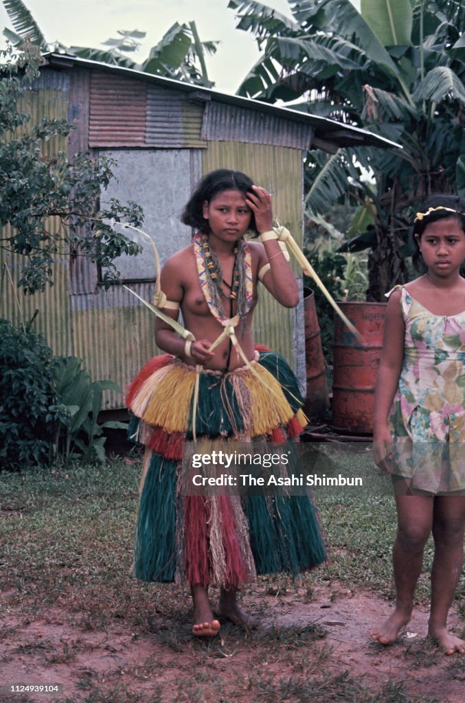 A Woman In Traditional Yap Dance Costumes Is Seen On July 12 1974 In a-woman-in-traditional-yap-dance-costumes-is-seen-on-july-12-1974-in