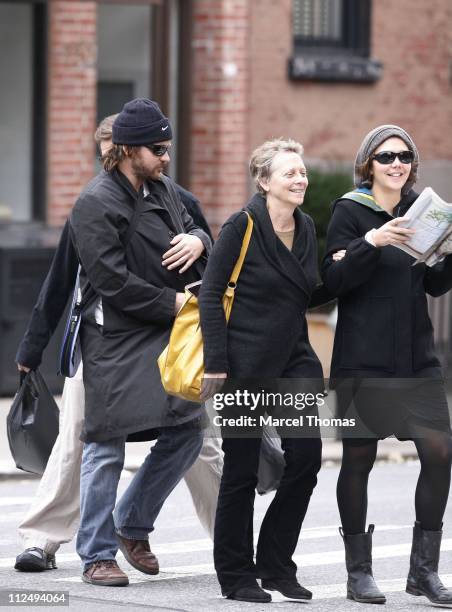 Jake Gyllenhaal, Peter Sarsgaard with baby daughter Ramona Gyllenhaal Sarsgaard, Naomi Foner and Maggie Gyllenhaal