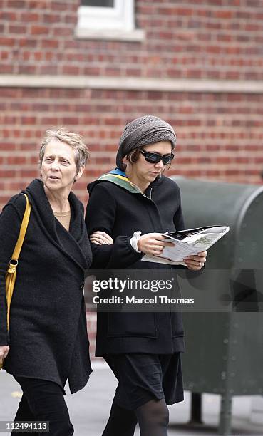 Naomi Foner and Maggie Gyllenhaal during Maggie Gyllenhaal and Jake Gyllenhaal, Mother Naomi Foner and Peter Sarsgaard Sighting with Baby Daughter...