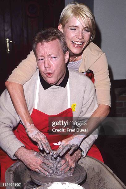 Michelle Collins and Keith Chegwin during 1998 Ideal Home Exhibition - March 1, 1998 at London in London, United Kingdom.