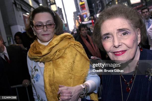 Patricia Neal and daughter Ophelia during "On Golden Pond" Opening Night on Broadway - Arrivals at The Cort Theater in New York City, New York,...