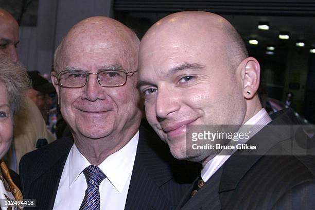 Gerald Schoenfeld and Michael Cervaris during "On Golden Pond" Opening Night on Broadway - Arrivals at The Cort Theater in New York City, New York,...