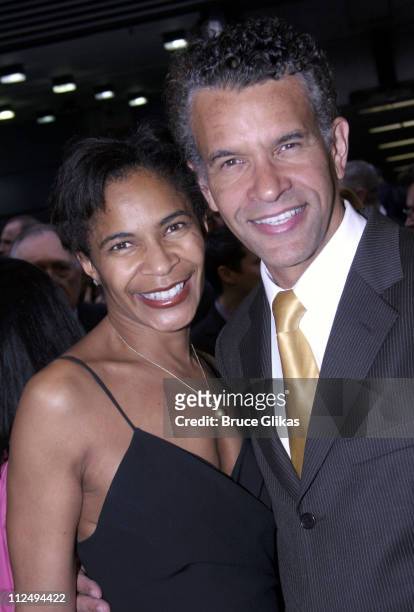 Allyson Tucker and Brian Stokes Mitchell during "On Golden Pond" Opening Night on Broadway - Arrivals at The Cort Theater in New York City, New York,...