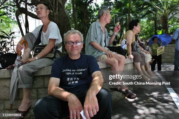 Father Franco Mella takes part in a right of abode protest and a four-day hunger strike outside the court of final appeal. The demonstrators are...