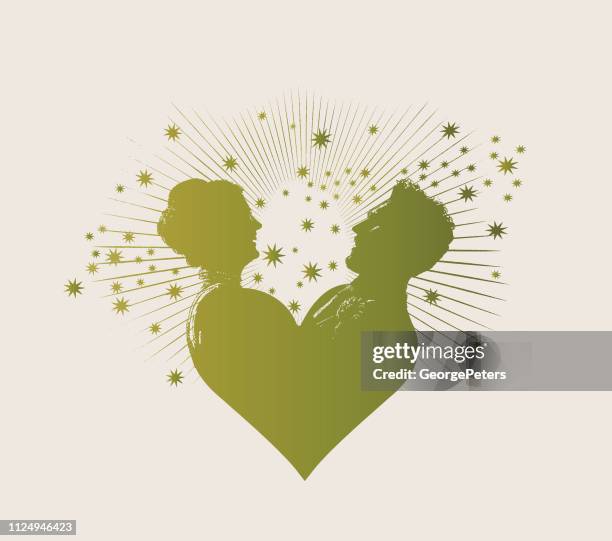 illustrations, cliparts, dessins animés et icônes de mariée et le marié avec étoiles et coeur - wedding reception bride and groom