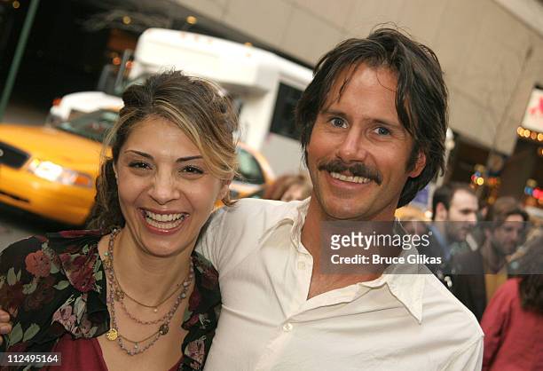 Callie Thorne and Josh Hamilton during Opening Night of Martin McDonagh's "The Pillowman" on Broadway - Arrivals at The Booth Theater in New York...