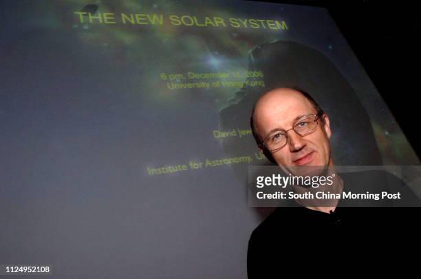 Dr David Jewitt, Professor of Astronomy at the University of Hawaii, giving a lecture at the University of Hong Kong on The New Solar System....