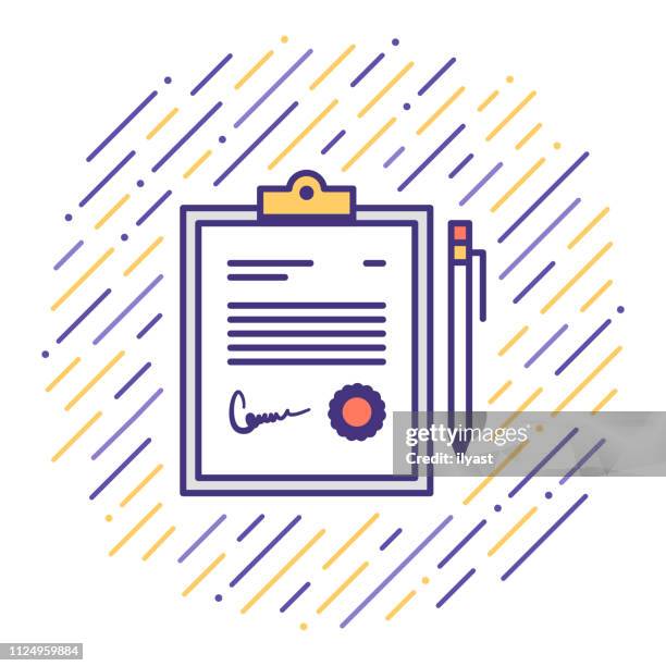 quality control process flat line icon illustration - contract manufacturing stock illustrations