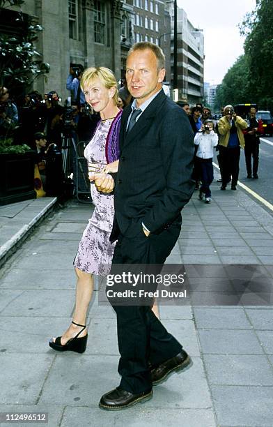 Sting and Trudie Styler during Ivor Novello Awards 1998 in London, Great Britain.