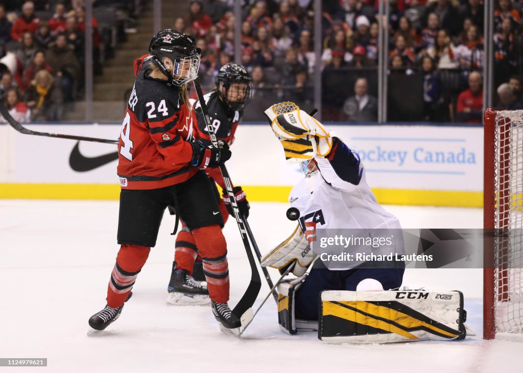 Canada vs USA women't hockey
