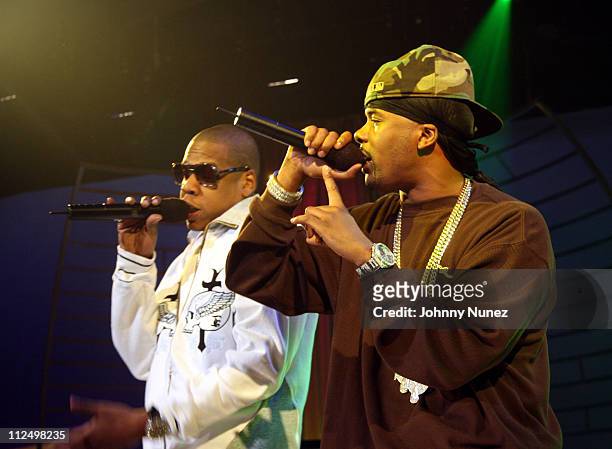 Jay Z and Memphis Bleek during Jay Z Performs on 106 & Park with Nas, Pharrell and Timbaland - November 8, 2006 at BET Studios in New York City, New...