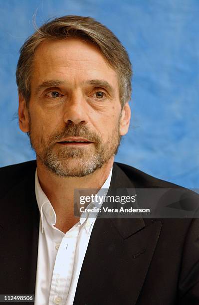 Jeremy Irons during "Kingdom of Heaven" Press Conference with Orlando Bloom, Eva Green, Jeremy Irons, Liam Neeson and Ridley Scott at Huntington...