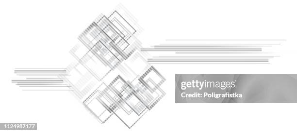 abstract geometric background pattern - template design - gray black and white - vector illustration - envelope template stock illustrations