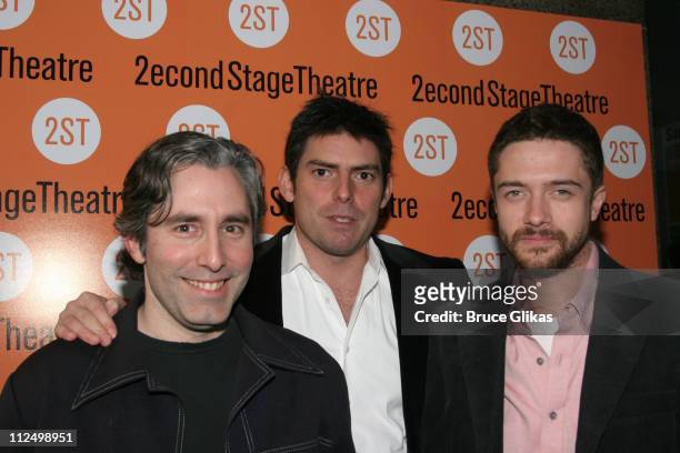 Paul Weitz, Chris Weitz and Topher Grace during "Privilege" Off-Broadway Opening Night - Arrivals at Second Stage Theater in New York City, New York,...