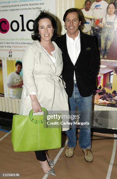 Kate Spade and Andy Spade during 5th Annual Stir, Splatter and Roll to Benefit Publicolor at Martin Luther King Jr. High School in New York City, New...