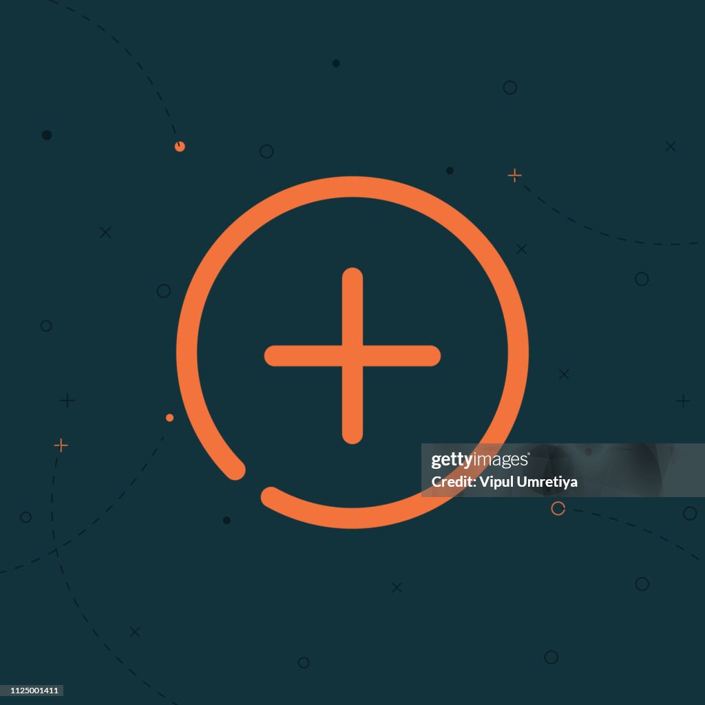 Add glyph flat circle icon