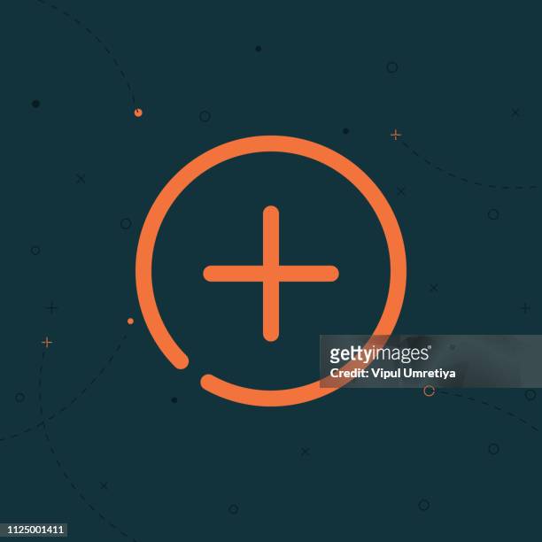 add glyph flat circle icon - plus key stock illustrations