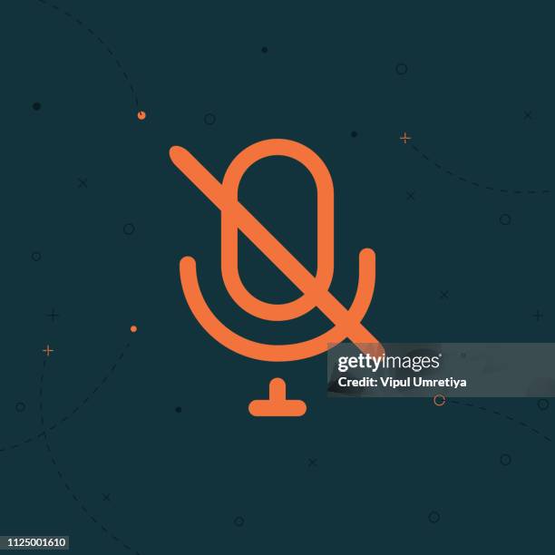 microphone mute line icon - mute swan stock illustrations