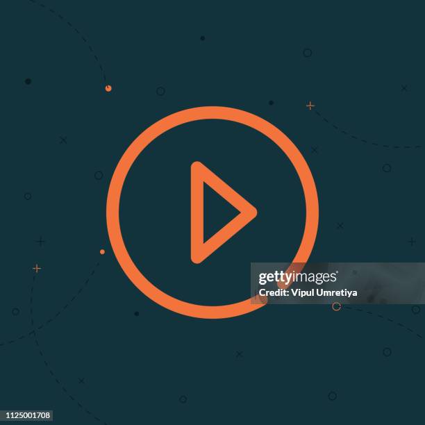 vector play icon. black play button, round flat icon - pushing forward stock illustrations