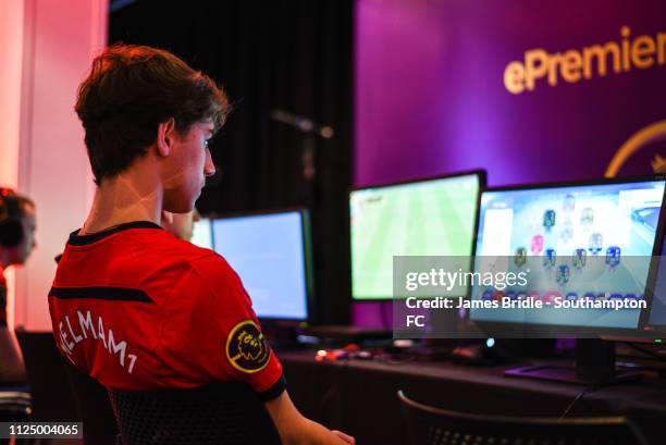 Player Concentrating during the ePremier League tournament held at St Mary's Stadium on February 14, 2019 in Southampton, England.