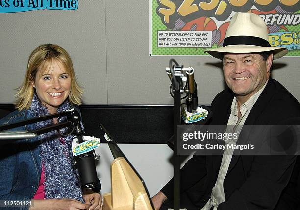 Ami Dolenz and Micky Dolenz during Ami Dolenz Visits Her Father's Radio Show "Micky Dolenz in the Morning" - May 2, 2005 at CBS FM Studios and Times...