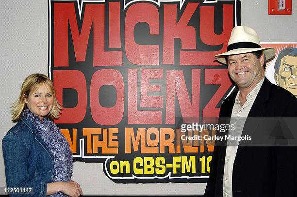 Ami Dolenz and Micky Dolenz during Ami Dolenz Visits Her Father's Radio Show "Micky Dolenz in the Morning" - May 2, 2005 at CBS FM Studios and Times...