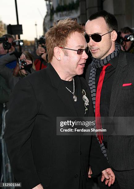 Elton John and David Furnish during The Old Vic Fundraiser - VIP Lunch - Arrivals at Fifty in London, Great Britain.